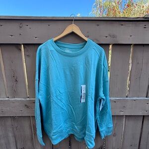 Time and Tru Mint Green Relaxed Crewneck Sweatshirt